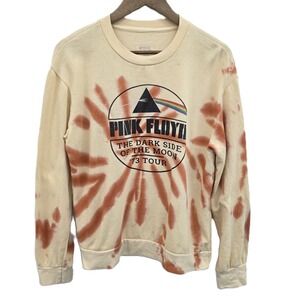Pink Floyd Womens M Tie Dye Sweatshirt Dark Side Of The Moon Pullover Festival